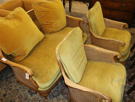 Bergere sofa & 2 chairs